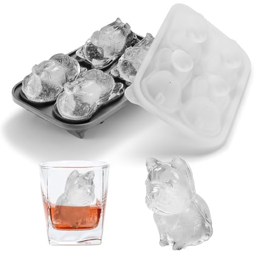 4-Hole Caki 3D French Bulldog Novelty Ice Cube Mold Deal