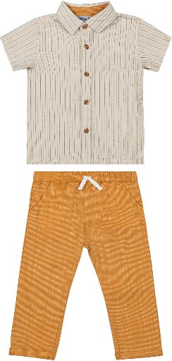 Little Lad Toddler Boys' Short Sleeve Shirt and Pant, 2-Piece Set