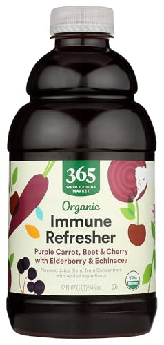 365 by Whole Foods Market Organic Immune Refresher Purple Carrot, Beet & Cherry with Elderberry & Echinacea Juice Blend 32 fl oz