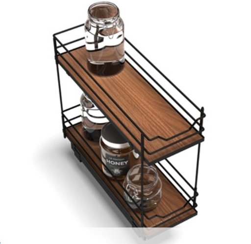 2-Tier 7.5" x 20" Home Zone Living Virtuoso Collection Pull Out Cabinet Organizer