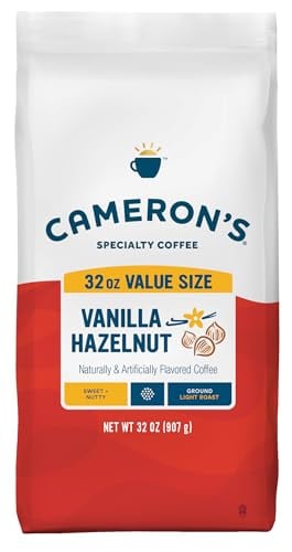 Cameron's Coffee Roasted Ground Coffee Bag, Flavored, Vanilla Hazelnut, 32 Ounce Deal
