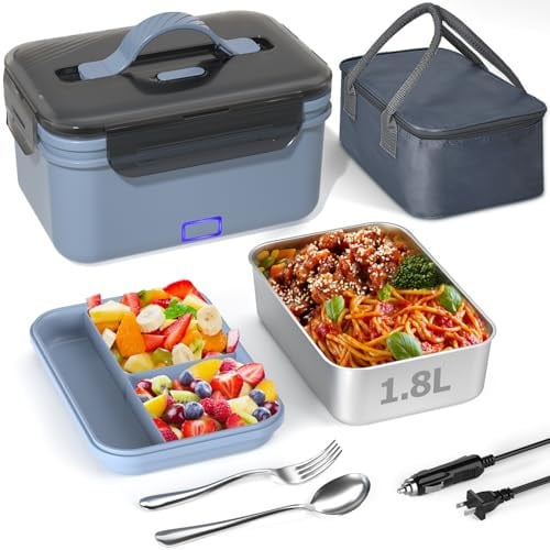100W Electric Lunch Box Food Heater w/ 1.8L Stainless Steel Container