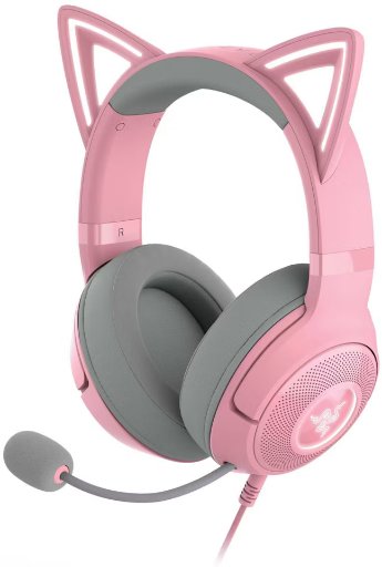 Razer Kraken Kitty V2 USB Headset with RGB Kitty Ears - Quartz