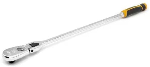 GEARWRENCH 1/2 in. Drive 90-Tooth Dual Material Locking Flex Head Teardrop Ratchet with 24 in. Handle Deal