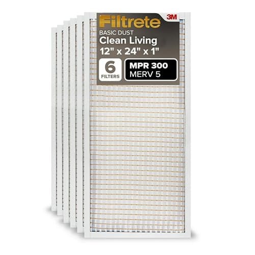 Filtrete 12x24x1 Air Filter MERV 5, 6-Pack Deal