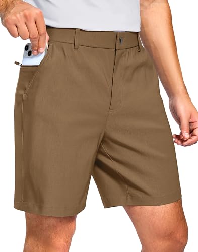 Pudolla Men's 7"/9" Stretch Breathable Golf Shorts w/ 3 Pockets Deal