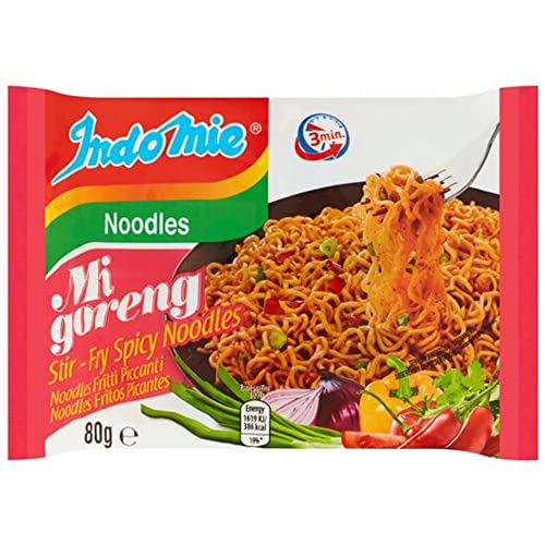 Indomie Mi Goreng Instant Stir Fry Noodles Hot & Spicy 2.82 Ounce (Pack of 30)