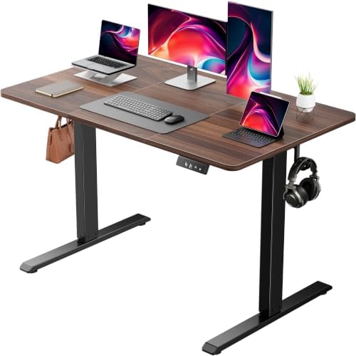 NEXT BEAUTY 48" x 24" Electric Standing Desk with Memory Presets (Dark Walnut) Deal