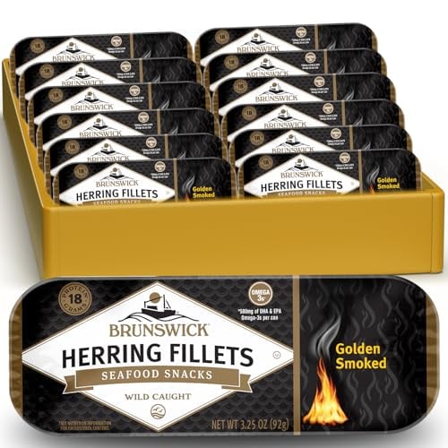 Brunswick Golden Smoked Herring Fillets, 3.25 oz (12-Pack)