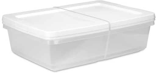 Sterilite 28 Quart Clear Storage Bins with Snap-on Lid, 2-Pack