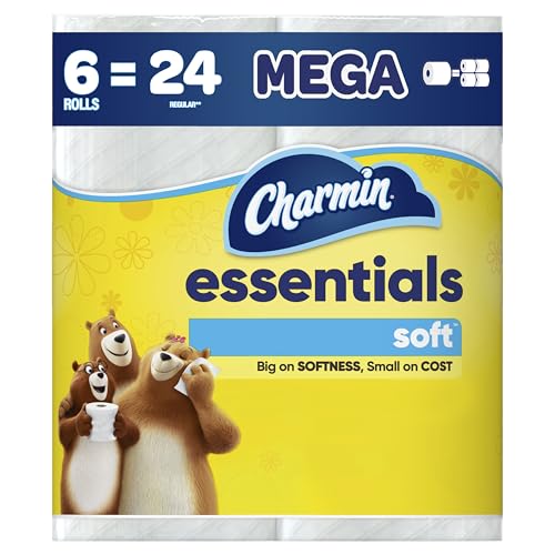 Charmin Essentials 2 Ply Soft Toilet Paper 6 Mega Rolls
