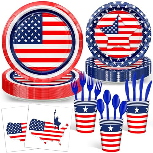 Avezano 168 PCS 4th of July Party Supplies Deal