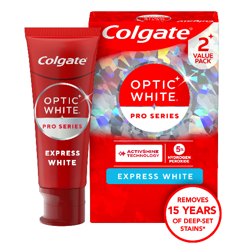 Colgate Optic Pro Series Express White Toothpaste with 5% Hydrogen Peroxide, 2 Pack, 3.0 oz Deal