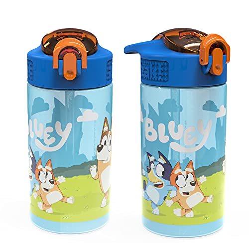 Zak Designs Bluey Sage 16oz Leak-Proof Straw Kids Water Bottle 2-Pack Deal