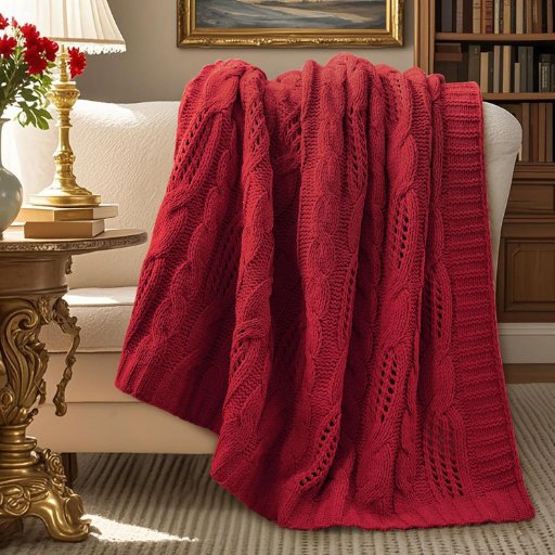 Chenille Knit Throw and Christmas Throw Blanket