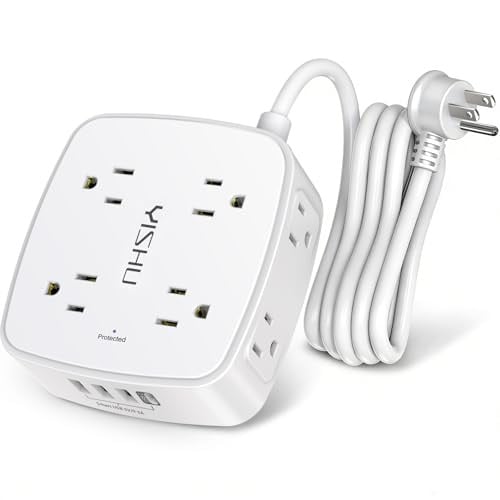 YISHU 3-Sided 8 AC Outlet + 4 USB 6' Cord Power Strip Deal