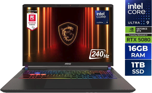 MSI Vector 16" QHD+ 240Hz GeForce RTX 5080 Laptop GPU 1TB SSD Gaming Laptop Deal