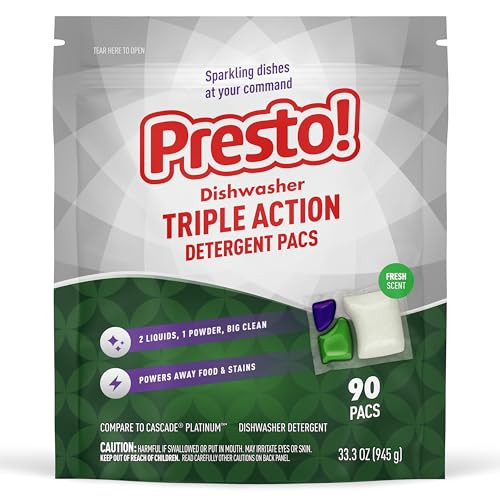 Presto! Triple Action Dishwasher Pacs (Fresh) 90-Count
