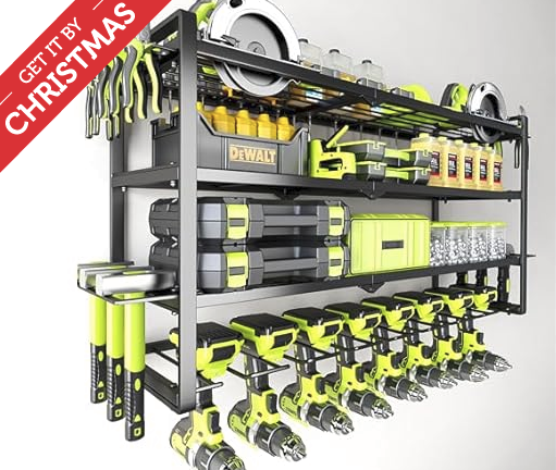 3-Tier Hipidian Power Tool Wall Mount Organizer (300-Lbs Load Capacity)
