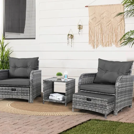 Constantino 2-Person Outdoor All-Weather Wicker Conversation Set