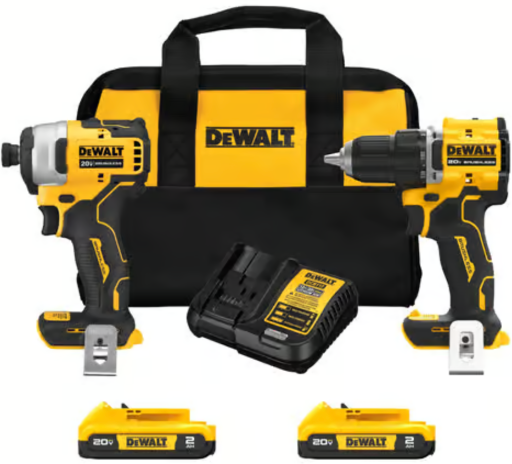 DeWalt 20V MAX Atomic Cordless Brushless 2 Tool Compact Drill and Impact Driver Kit