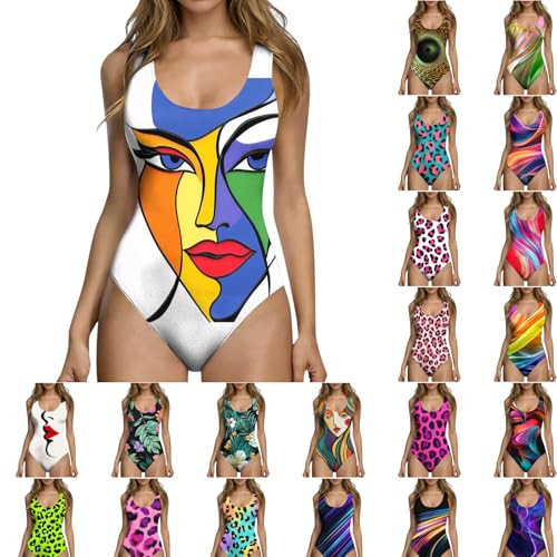 One Piece Swimsuit with Printed Pattern
