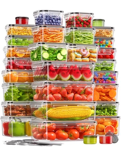 60-Count Plastic Food Storage Containers with Lids