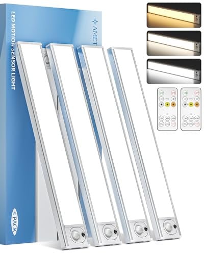 AMETHEUS 4-Pack 12" Rechargeable Under Cabinet Motion Sensor Lights Deal
