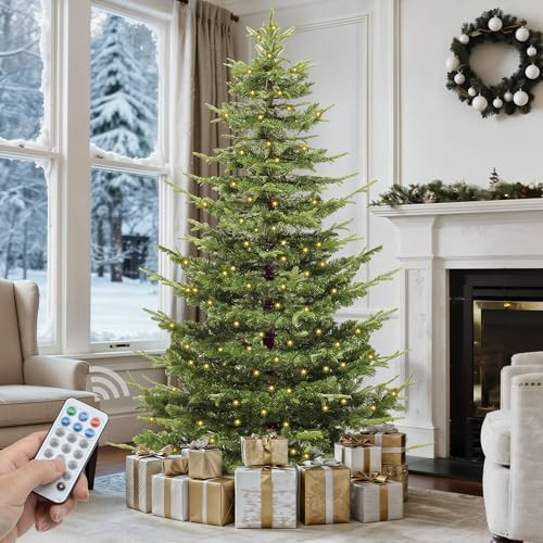 Prelit Aspen Fir Realistic Christmas Tree 6.5ft with Remote Control
