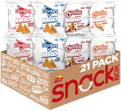 Simply NKD Doritos & Cheetos 4 Flavor Variety Pack Chips, 21 Pack Deal