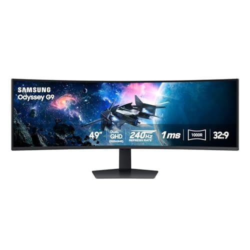 Samsung 49" Odyssey G9 Series DQHD 1000R Curved Gaming Monitor, 240Hz, 1ms(GtG) Deal