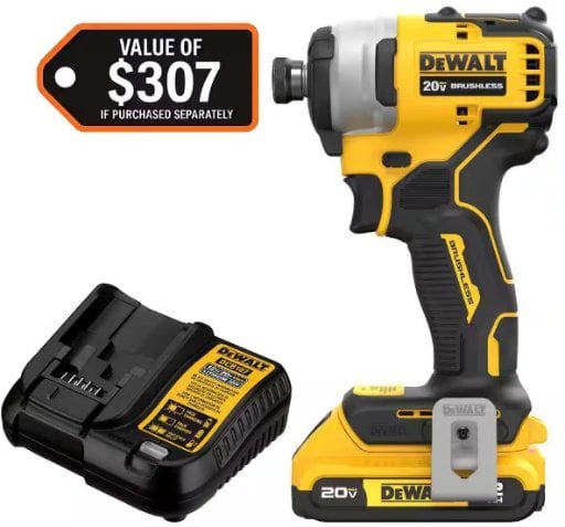 DEWALT Atomic 20V Max 1/4 in. Impact Driver Kit with 2.0Ah Battery Deal