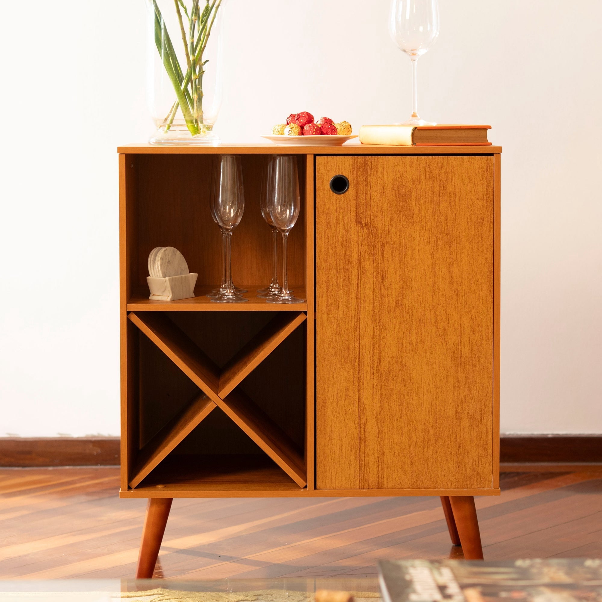 Ember Interiors Modern Bar Cabinet with Wine Rack Deal