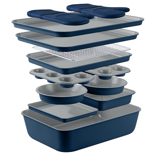 Country Kitchen Nonstick Stackable Bakeware Set, 13 Pcs