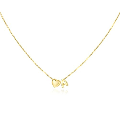 M Mooham Heart Initial Necklace