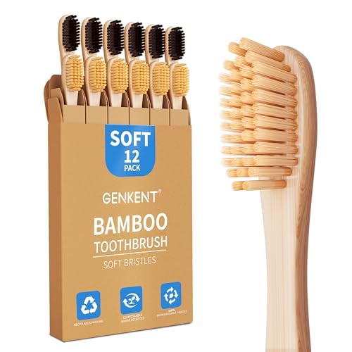 GENKENT Bamboo Toothbrushes 12 Pack Deal