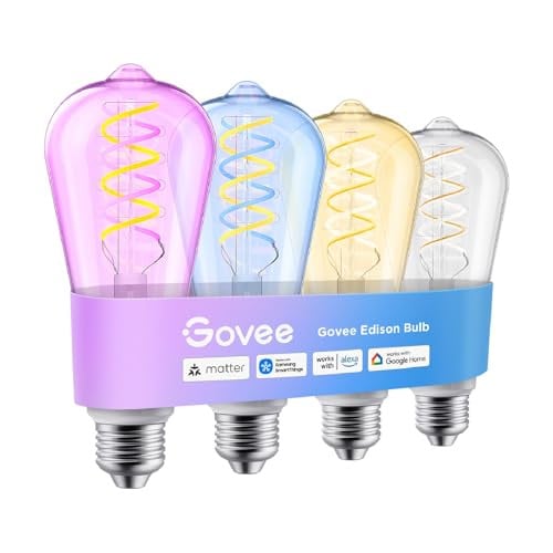 Govee Smart Edison LED Filament Bulbs 4-Pack