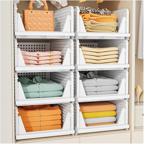Stackable Closet Storage Baskets 5-Pack