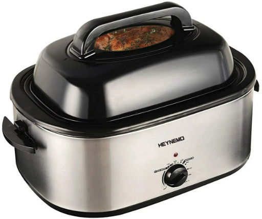 Superjoe 26 Quart Electric Turkey Roaster Oven with Self-Basting Lid, Stainless Stee