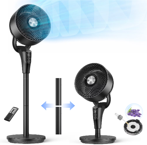 DREO Pedestal Fans 20dB Ultra Quiet 2-in-1 Table Floor Fan 29.2 ft/s Hyperfast Airflow 90° Oscillation 105° Tilt 3 Modes 8 Speeds Deal