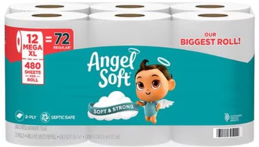 Angel Soft Toilet Paper 3 x 12 Mega XL Rolls