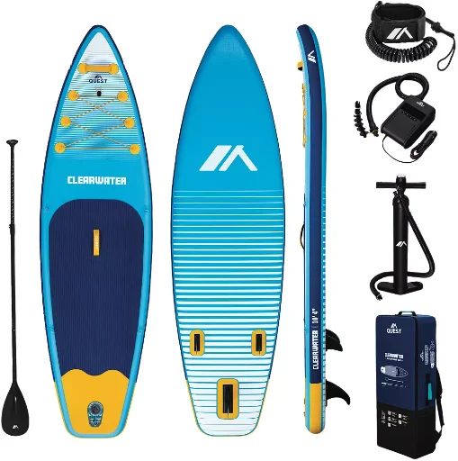 Quest Clearwater 10'4" Inflatable Stand Up Paddle Board w/ Electric Pump Deal