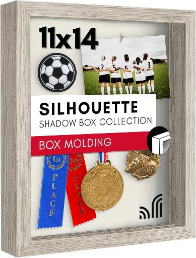 Americanflat 11x14 Shadow Box Frame in Driftwood with Soft Linen Back