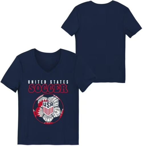 United States Men's National Team USMNT USA Youth Girl's Navy USA Soccer Ball Graphic Tee Deal
