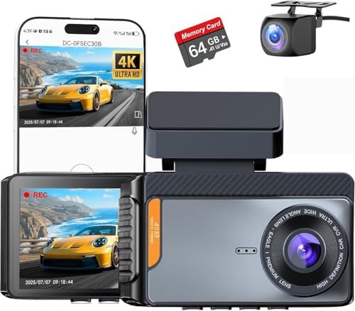 4K WiFi Dual Channel Dash Cam with 64GB Card Deal