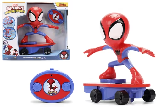 Spider-Man Stunt Skateboard Remote Control Toy 9-Inch