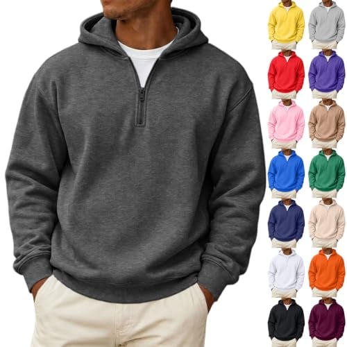 Oversized Quarter Zip Fleece Hoodie Sweatshirt