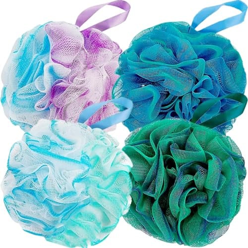 Fu Store Loofah Sponge Shower Loofahs 4-Pack 60G Mixed Color Deal