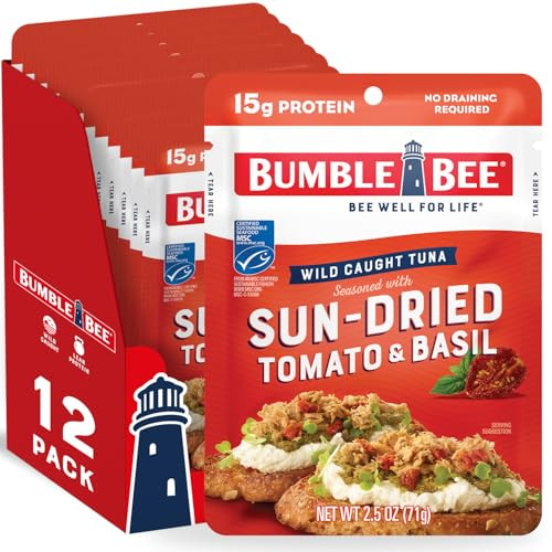 12-Pack 2.5-Oz Bumble Bee Wild Caught Tuna Pouch (Tomato & Basil)