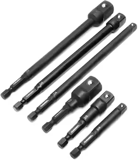 Husky 1/4" Drive Impact Driver Socket Adapter Set 6-Piece